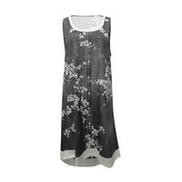 AMLBB Ženska modna povremena cvjetna štampa lagana lažna dvodijelna haljina od trapera na klirensu