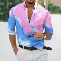 Royallovednesigner Proljeće Ljeto Muška povremena 3D Halloween Tipca Hawaii Majica Bluza Dugih rukava Majice za muškarce za muškarce