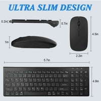 Punjiva bežična tipkovnica, urban tanka tanka tastatura niskog profila i miš sa numeričkim tastaturama