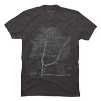 Sažetak Zimsko stablo Muški ugljen Heather Siva grafički tee - Dizajn ljudi 4xl