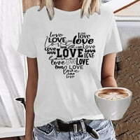 Ženska moda Valentinovo kratki rukav kratki rukav izrez Top Tee majica Bluza Ženske košulje s dugim