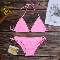 Zuwimk bikini setovi za žene, ženski trokut bikini cvjetni žici bikini set dva kupa kupala kupaća odijela ružičasta, xl