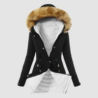 Dabuliu Women Dnevno plus veličina zimski kaput rever ovratnik dugih rukava Vintage zgušnjavani kaput