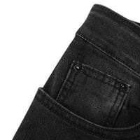 CLlios muške traper pantalone Slim Fit Gumb patentni patentni patentni pantalone u džepu
