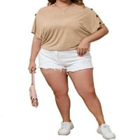 Ženska casual ravnica sa ramena majica plus veličine majica 0xl