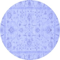 Ahgly Company u zatvorenom okrugli orijentalno plavo tradicionalne prostirke, 8 'krug
