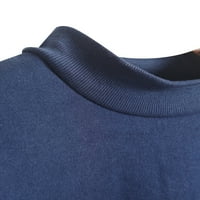 Glonme dame duks majica Crta majica Majica pulover Solid Color Radne listiće vrhovi Basic Dugi rukav mornarsko plavo 2xl