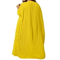 Dame Long Maxi haljina bez košulje bez košulje bez košulje Kaftane Travel Yellow 2XL