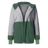 Miayilima Women Plish Hoodie Cardigan topla jakna s gornjim odjećom sa džepnim zelenim m