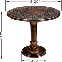 Stol za kavu sa jednim stupom, drveni krajnji sto, mali stol, noćni stol, stol bočni stol, noćni tablica,