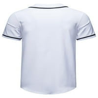 Muški baseball Jersey Stripe T košulja spuštaju kratke rukave bijele s