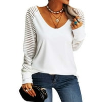 Delou ženska gornja dugačka rukavica mreža na majica hladnog ramena kašika pulover majica Ležerne prilike pune boje