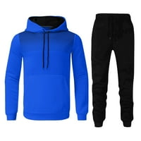 Yinmgmhj Sportski odijelo za muškarce Muške jesenske zimske sportove dvodijelni odijelo i slobodno vrijeme Fitness Polka Dot Dukseri i pantalone Odijele zimsko toplo odijelo Plavo + 12