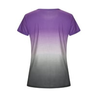 Yyeselk Casaul vrhovi za žene okrugli vrat kratkih rukava labav fit košulja trendy gradijent boja žensko
