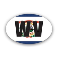 Zapadna Virdžinija zastava OVAL naljepnica naljepnica - samoljepljivi vinil - Vremenska zaštitna - izrađena