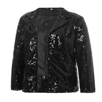 Žene Sparkle Blazer Sequin Shimmer Jacks casual dugih rukava sjajni zabava sjajni kaput