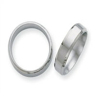 Muški titanijum ivični i polirani prsten za vjenčanje