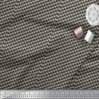 Soimoi Crni Japan Crepe Satin Lanac tkanina Geometrijski print Šivaći tkaninsko dvorište Široko
