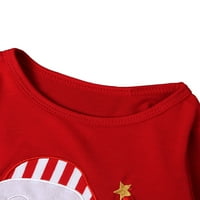 Elfinbe Sve djevojke i dječje dječje djece Božićni kostimi Santa Claus naljepnice vezene bluze i prugasti hlače Set opreme, 3-24m