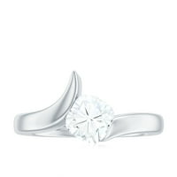 Jastuk rez Moissanite Solitaire zaručni prsten za žene, 14k bijelo zlato, SAD 10,50