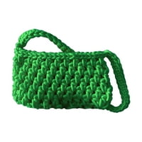 Dijamantne žene za putovanje od pamučne konope tkane torbe na ramenu Ljetna kukičana torbica, zelena