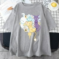 Jhpkjcard CardCaptor Sakura T košulje Anime Womens O-izrez Slatka Kero Spinel Momo Print Ljeto Pamuk
