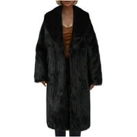 Olyvenn ženske dame toplo Furry Carrygan kaput jakna Ženska plus dugih rukava zimska skretanje Ogrlice