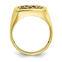 Čvrsti 10K žuti zlatni muški prsten sa CZ kubičnom cirkonije veličine 10.5