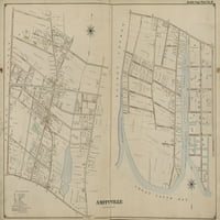 Puzzle- - Karta okruga Brooklyn Suftolk, V. 1, dvostruka stranica Ploča br. Karta ograničena Inglee