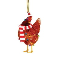 CPTFADH božićne piletine akril ukrasi Božićne ukrase sa božićnim šalcem pileći božićni ukrasi privjesak