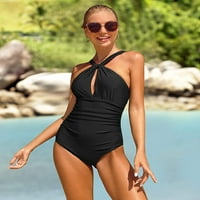 Charmo žene Crisscross Jedno kupaće kostime Ruched Tummy Control Monokini kupaći komisiji