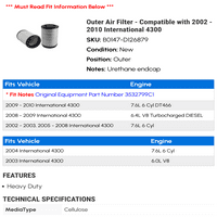 Vanjski filter za zrak - kompatibilan sa - međunarodnom 2009