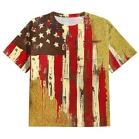 FOPP prodavač T majice za muškarce, muške američke zastave Dnevne majice kratkih rukava mišićna majica top žuti xxxl