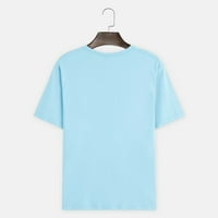 Muška majica muški casual okrugla vrata 3D ispisana bluza s kratkim rukavima bluza majica plava l