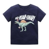 The Majice TODDLER Dječaci Dječji kratkih kratkih kratkih kratkih ploča Tees Moda Cartoon Dinosaur Štamparija
