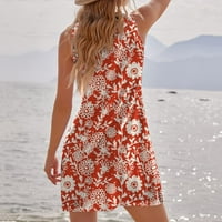 Ženske boho cvjetne haljine Ležerne ljetne plaže Teretne haljine scoop vrat visoka struka mini haljina