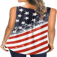 Dabuliu Žene 4. jula Tank TOP PLUS Veličina USA zastava Oznaka Basic Crewneck Majica bez rukava patriotska košulja