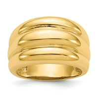 Čvrsta 14k žuto zlato skelopirana kupola prstenast veličine 8.5