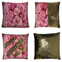Jarko ružičasti ruže jastuk jastuk za kućni dekor