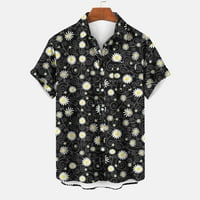 Muška majica za muškarce Patrick muške cvjetne tiskane jedna džepa košulja casual labava tiskana džepna