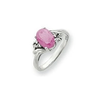 14k bijelo zlato 10x ovalni ružičasti turmalin pravi dijamantski prsten