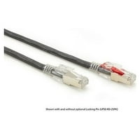 Black Bo Cat5e 100-MHz Zaključavanje Snagledled Ethernet patch kabel-oklopljen, PVC, crni, 20-ft