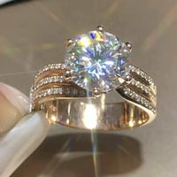 Bidobibo dijamantni prsten dame modni prsten zlato full dijamant okrugli dijamantski vjenčani prsten