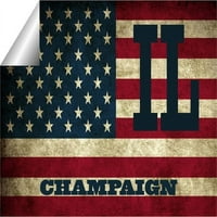 Champaign Il Illinois Champaig Champaign Champaign Vintage US Zastava naljepnica naljepnica naljepnica