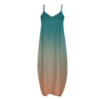 Ženska maxi labava haljina za Cami Distrient Boho ljetna plaža Salev vrat sandress za djevojke Elegantna