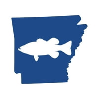 Arkansas bass naljepnica naljepnica Die Cut - samoljepljivi vinil - Vremenska zaštitna - izrađena u SAD - Mnogo boja i veličina - Largemouth Ribolov u obliku slova