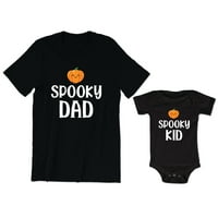 Spooky tata Muška majica Slatka grafika bundeve majica za djecu za djecu Halloween Porodica koja odgovara
