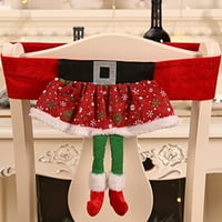Gwong Božić Santa Claus Elf Noge Blagovaonica Poklopac Kuhinja Kuhinja Svečani dekor