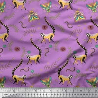 Soimoi pamučna pamučna tkanina odlazi, housefly & lemur životinjski ispis tkanine uz dvorište široko