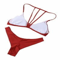 Aturuste Sexy kupaći kostim žene bikini setovi za žene Split Solid Boja duboki V-izrez podstavljeni